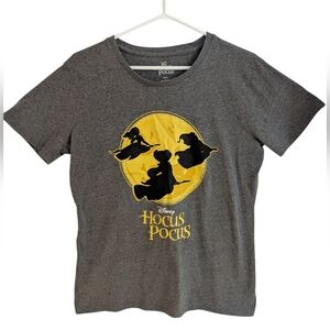 Disney Hocus Pocus Women's LARGE Grey Graphic Print T-Shirt